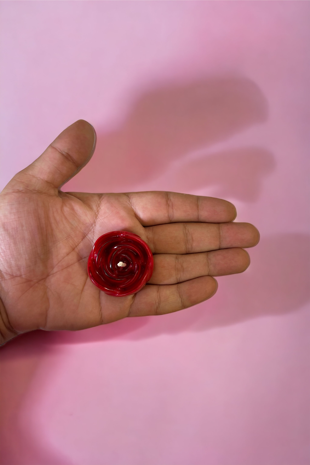 %100 Doğal Soya Mumu Gül Şeklinde Tealight Mum Kırmızı
